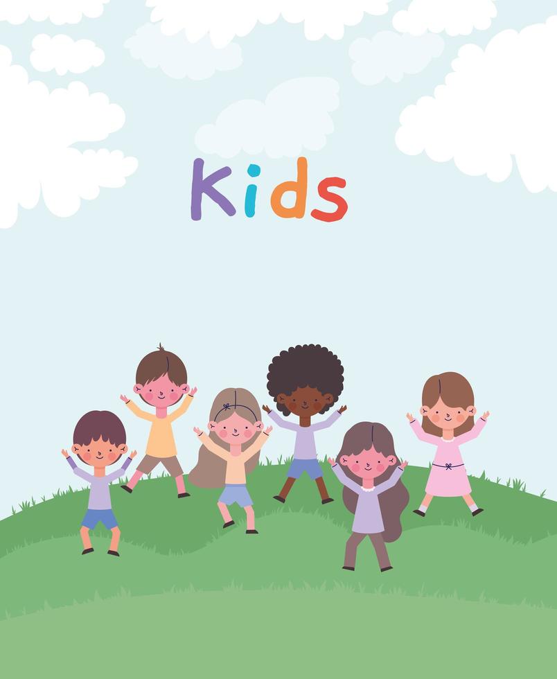 grupo de niños pequeños vector