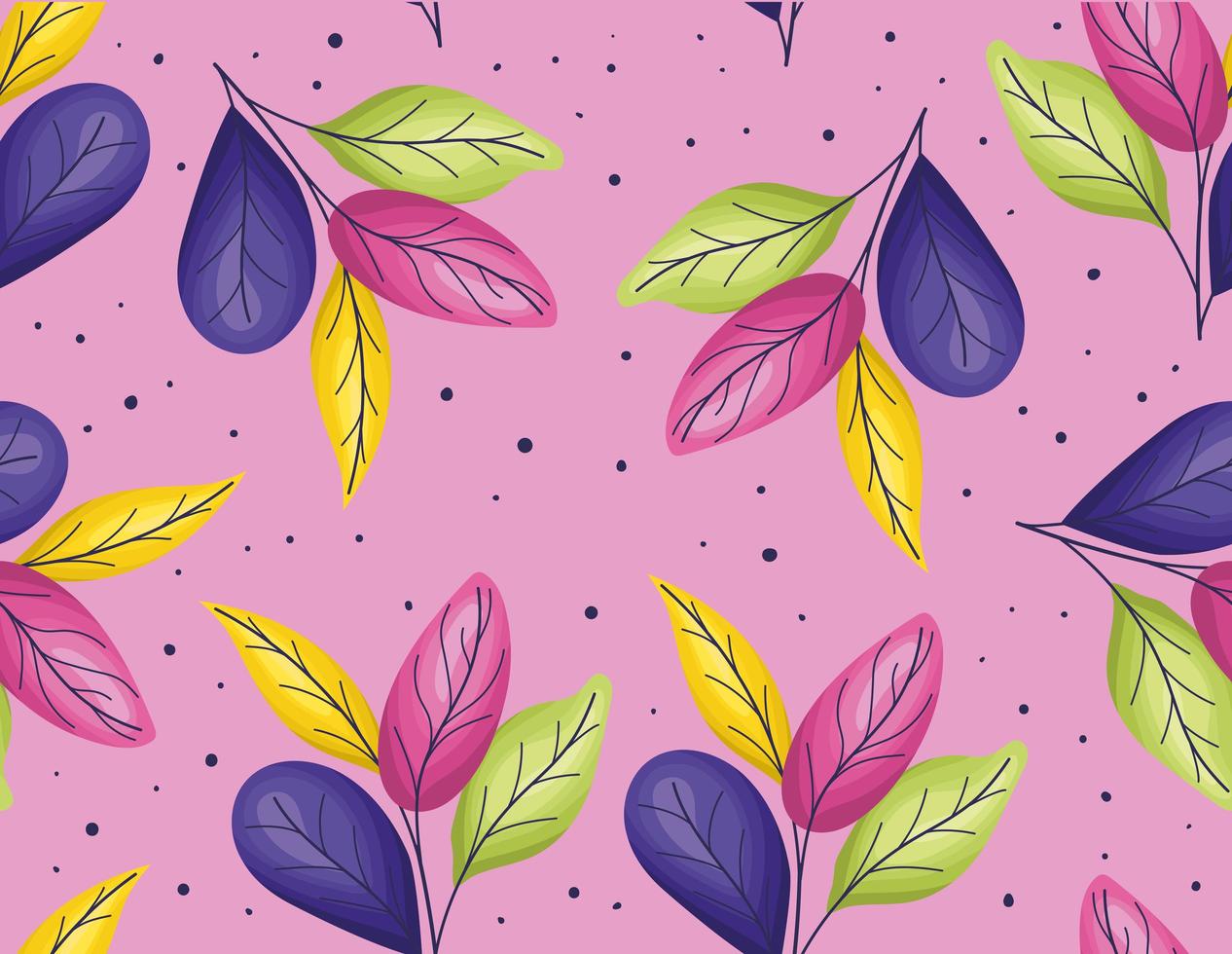 pretty colored leaves vector