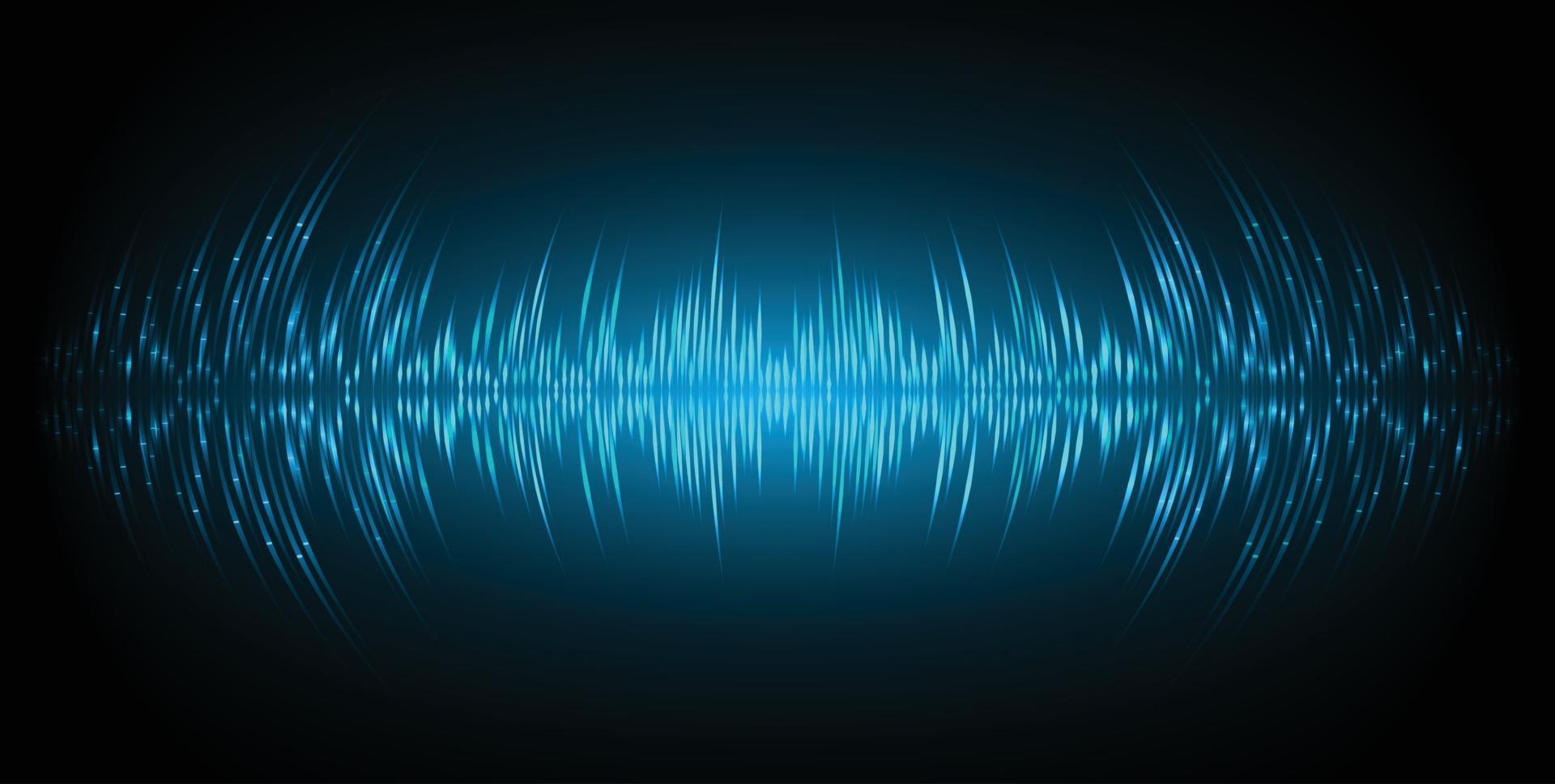Sound waves oscillating dark light vector