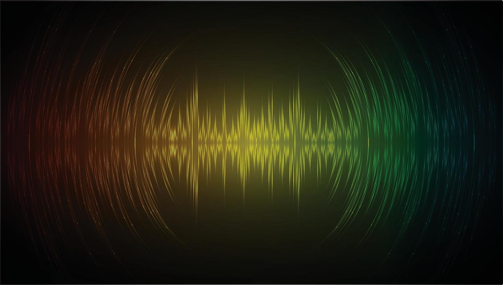 Sound waves oscillating dark light vector