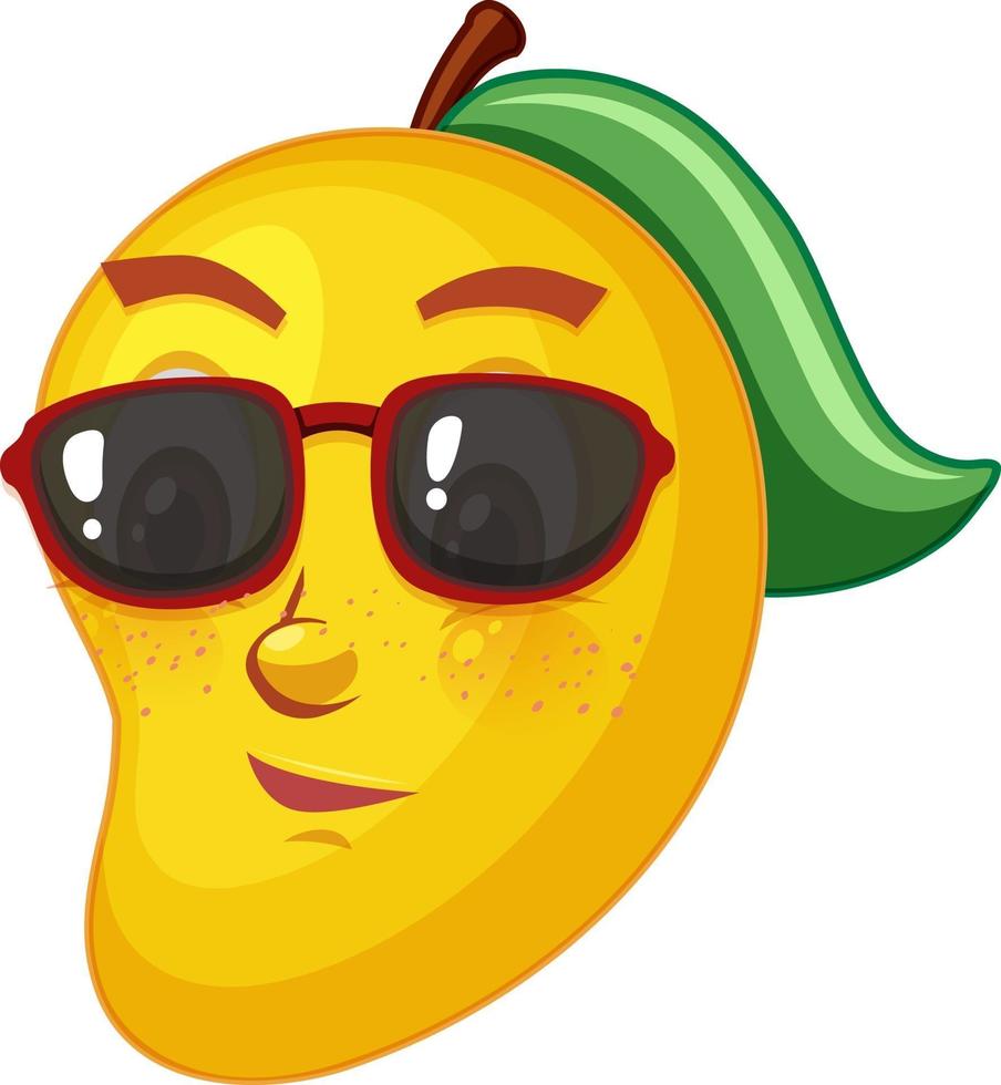 Mango cartoon character with facial expression vector