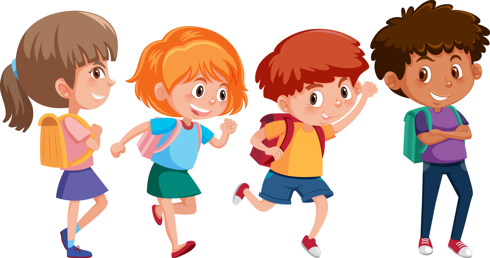 Kids Walking To School Vector Art, Icons, and Graphics for Free Download