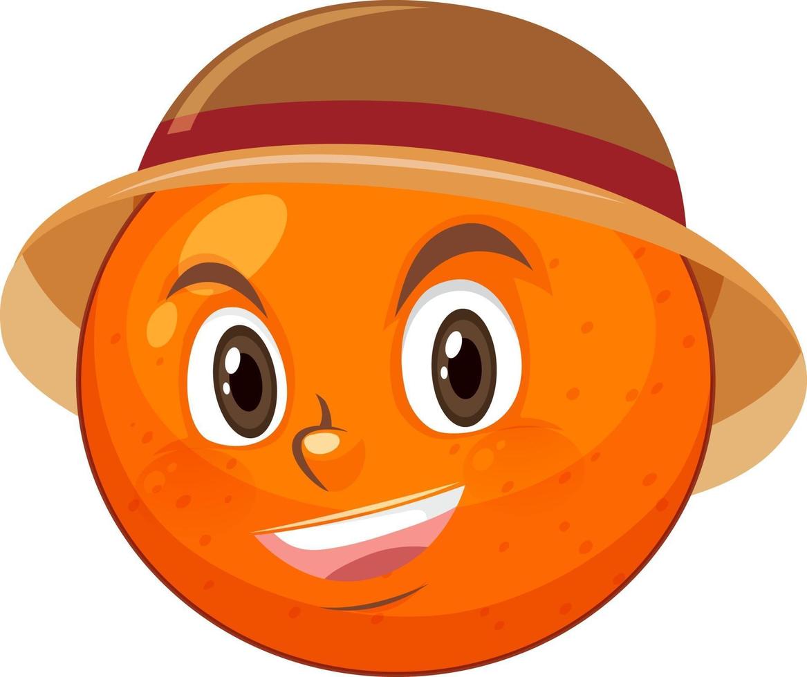 personaje de dibujos animados naranja con expresión facial vector