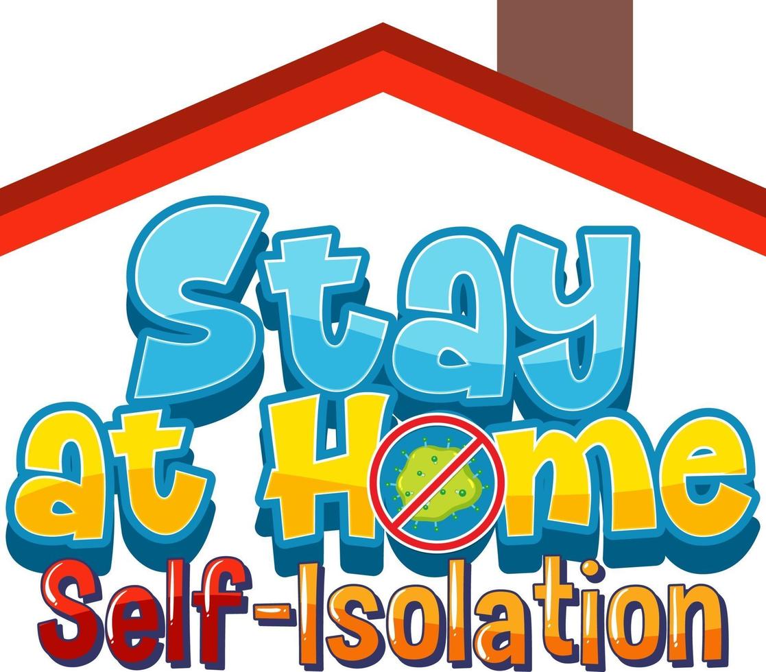 Stay at home and self-isolation banner with cartoon character work from home vector