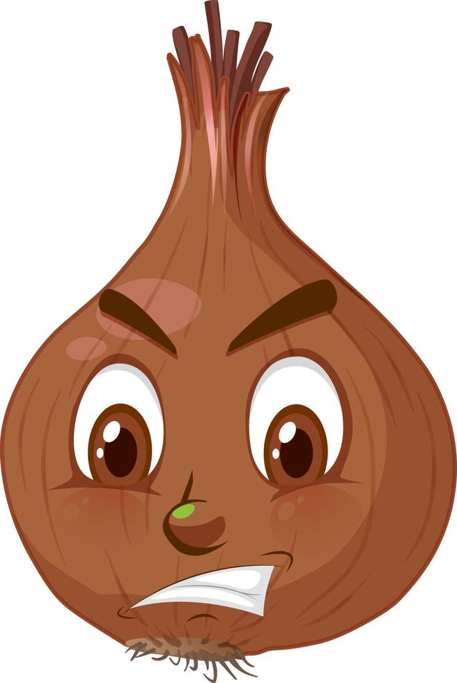 Onion cartoon character with facial expression vector