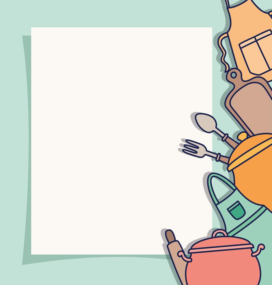 kitchen tools card vector