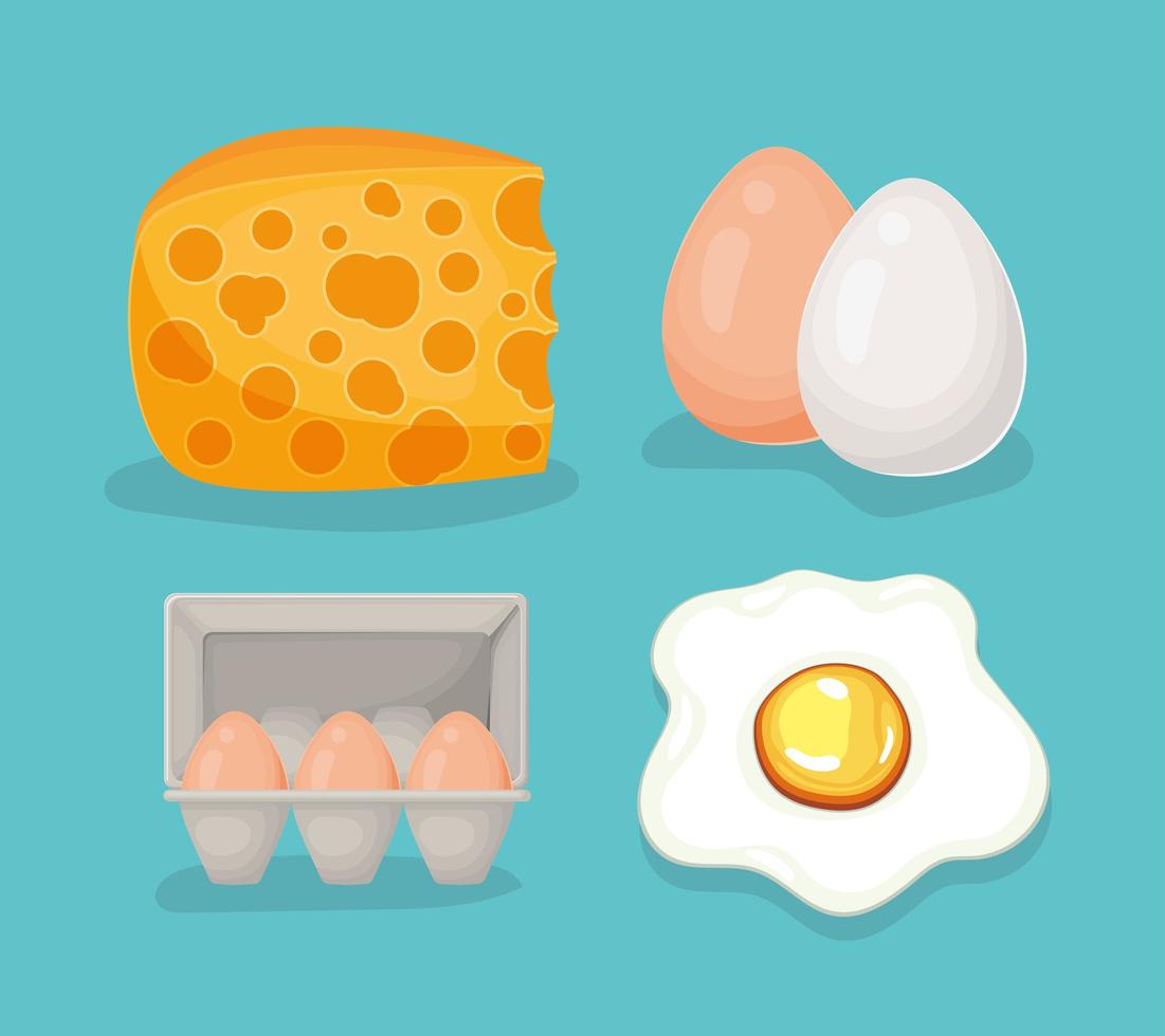 iconos de comida fresca vector