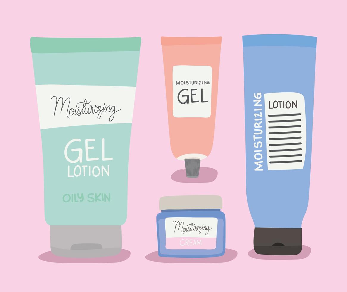 set of moisturizing for skin care vector