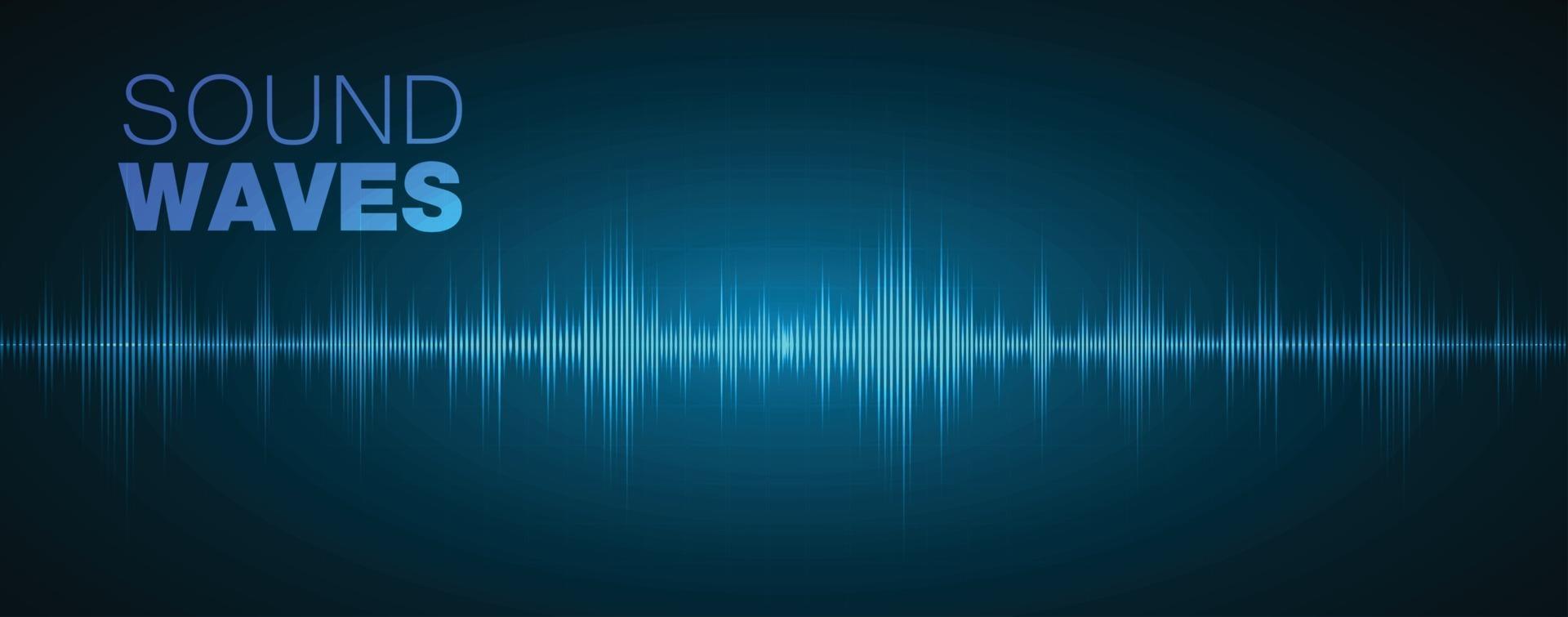 Sound waves oscillating dark light vector