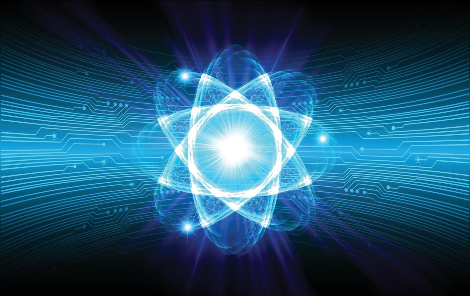 Shining atom scheme. Vector illustration.
