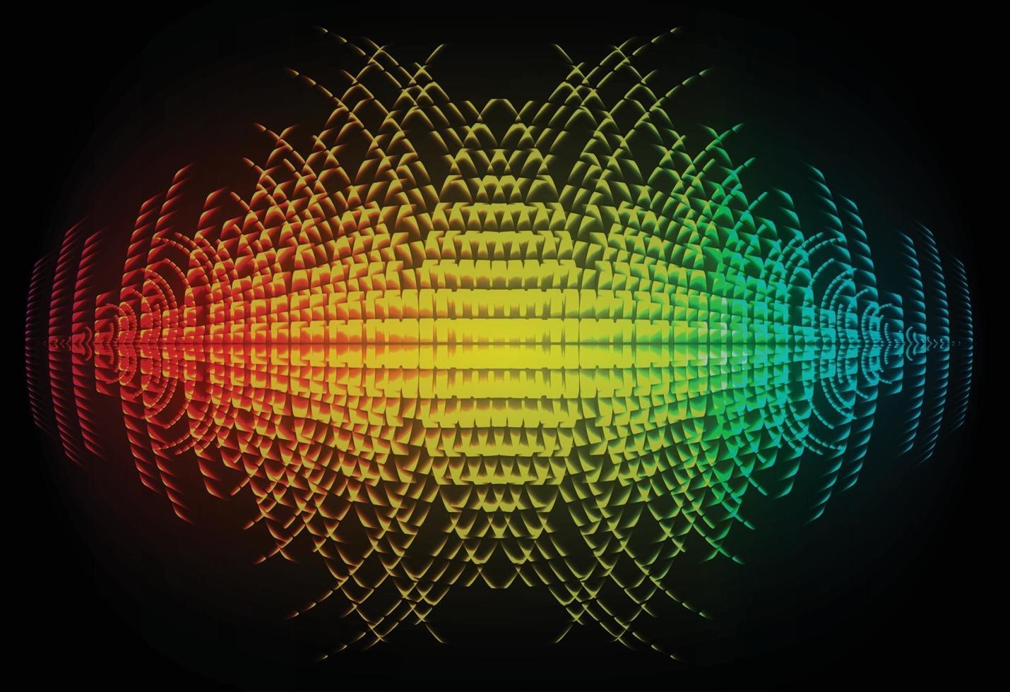 Sound waves oscillating dark light vector
