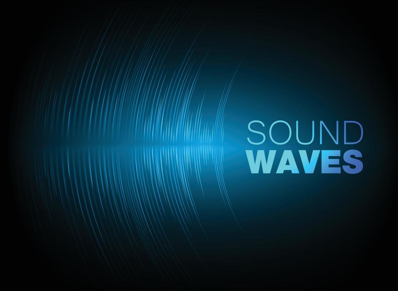 Sound waves oscillating dark light vector