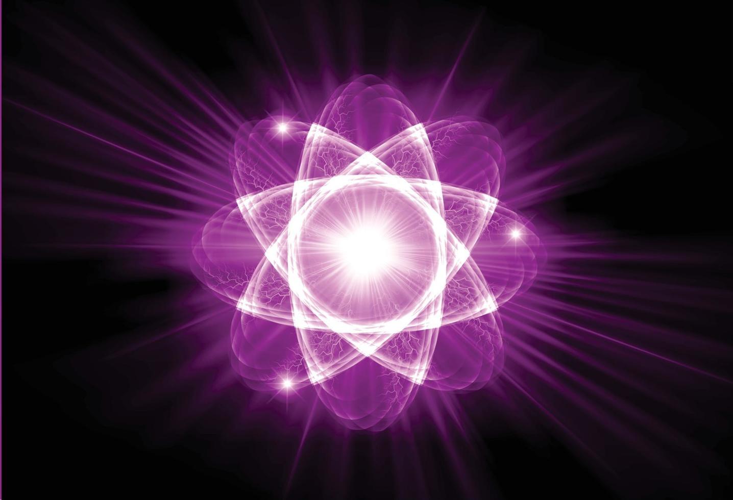 Shining atom scheme. Vector illustration.