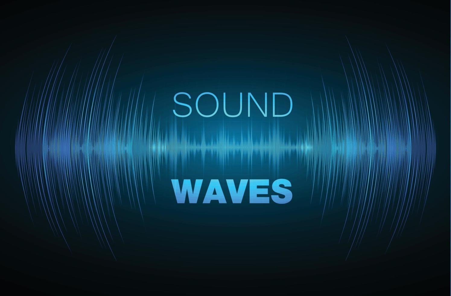 Sound waves oscillating dark light vector