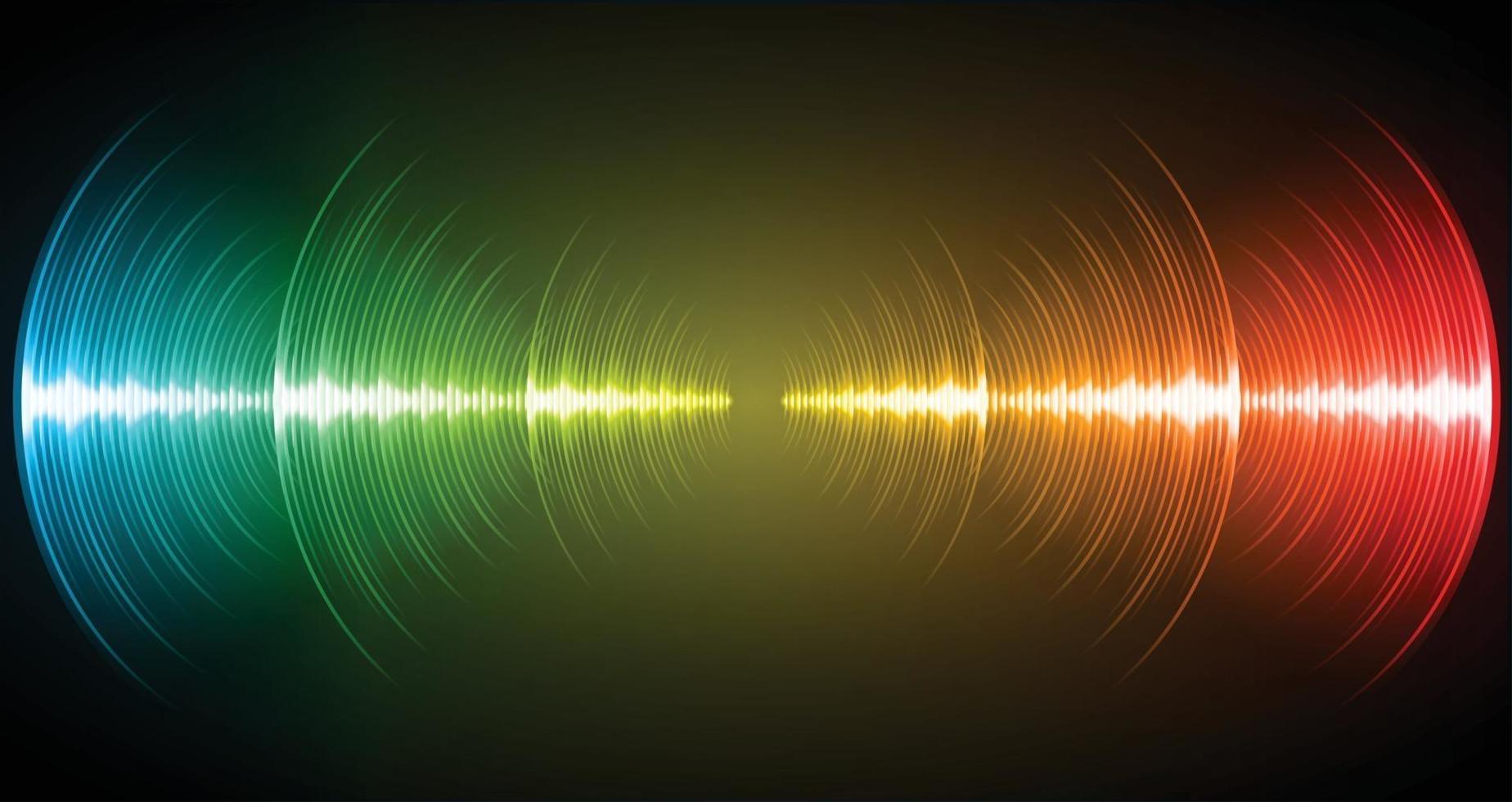 Sound waves oscillating dark light vector