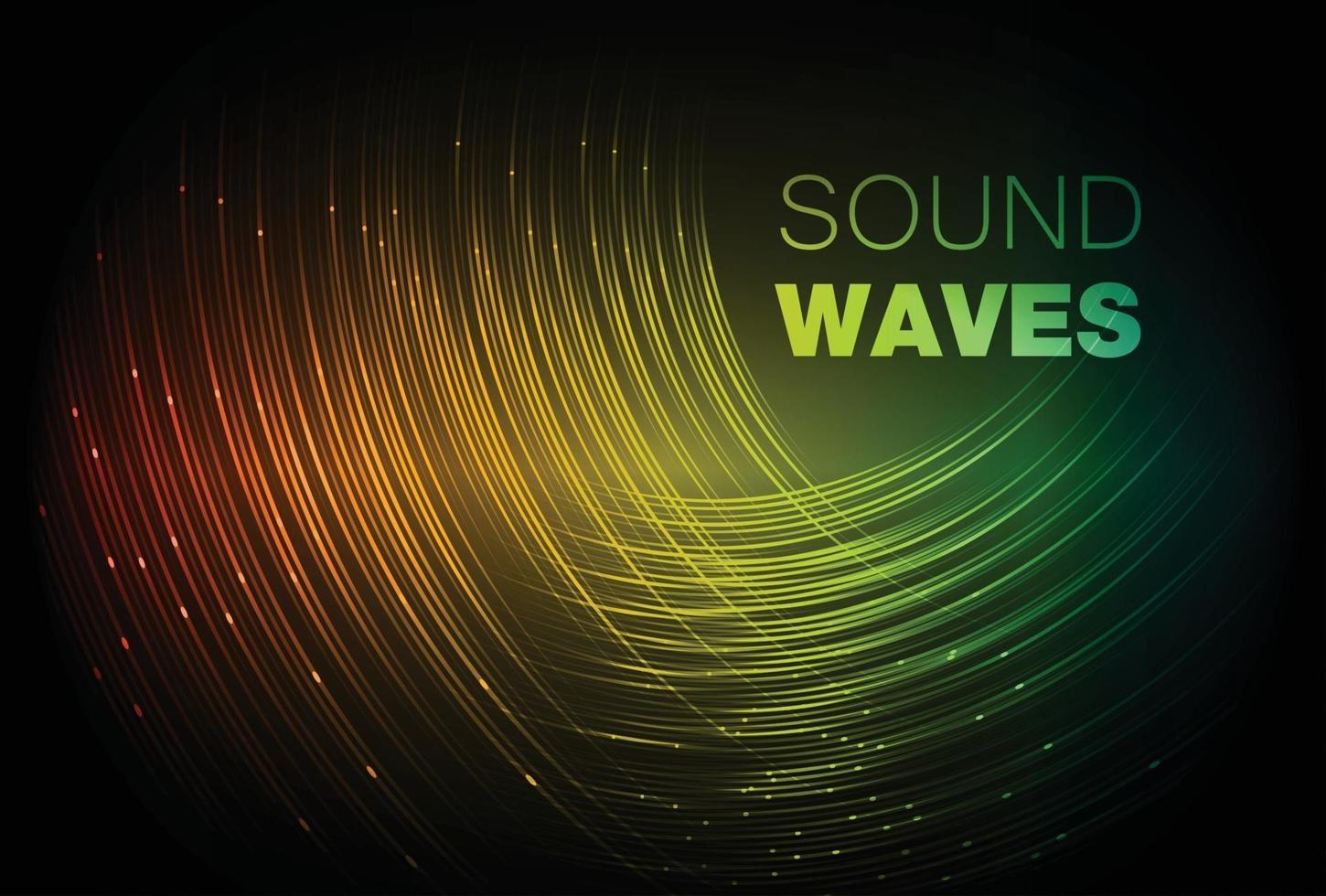 Sound waves oscillating dark light vector