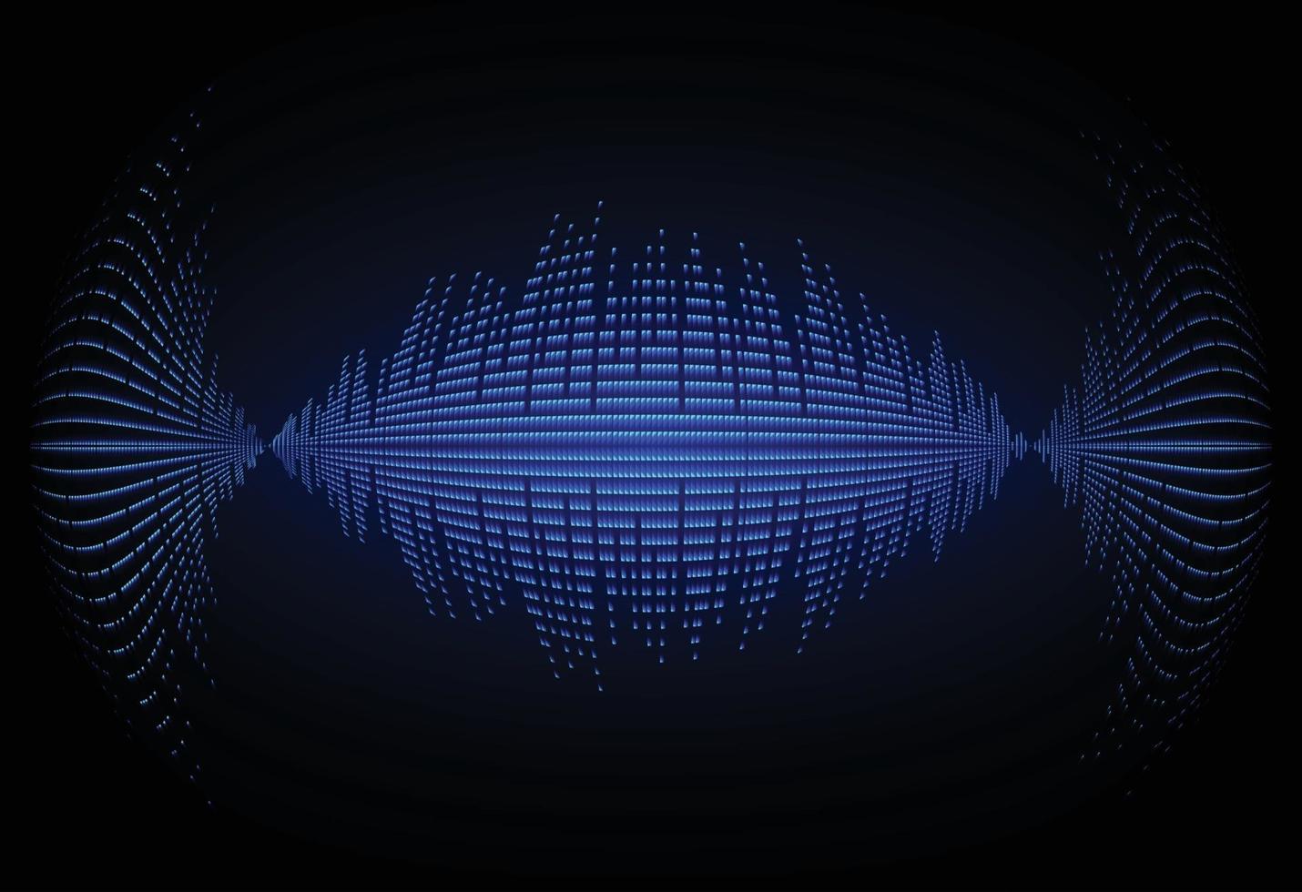 Sound waves oscillating dark light vector