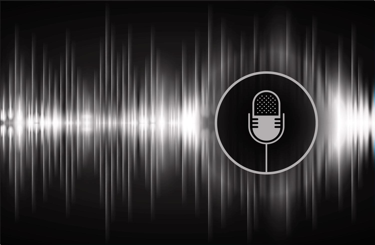 Sound waves oscillating dark light vector