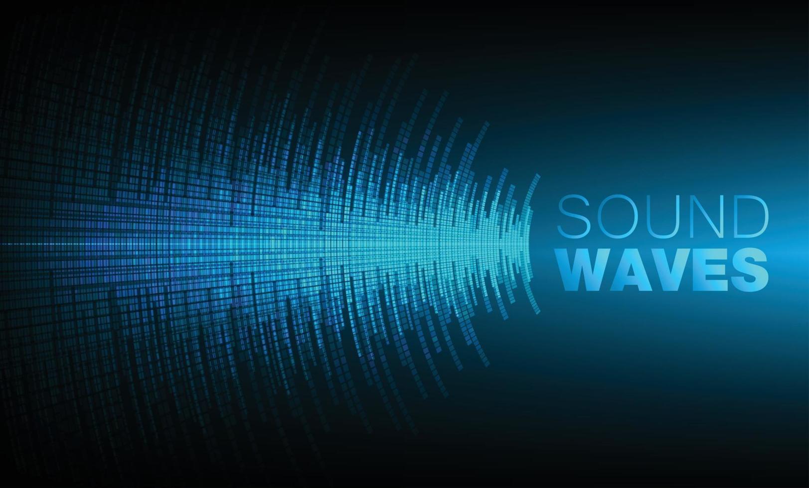 Sound waves oscillating dark light vector