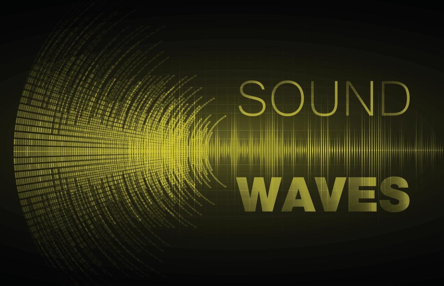 Sound waves oscillating dark light vector