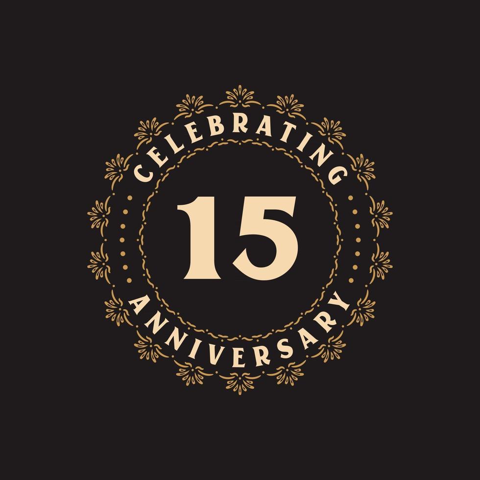 15 anniversary celebration, Greetings card for 15 years anniversary vector