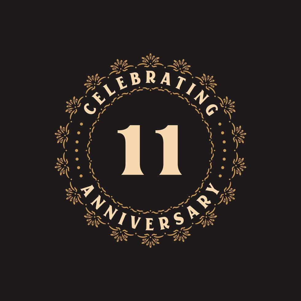 11 anniversary celebration, Greetings card for 11 years anniversary vector