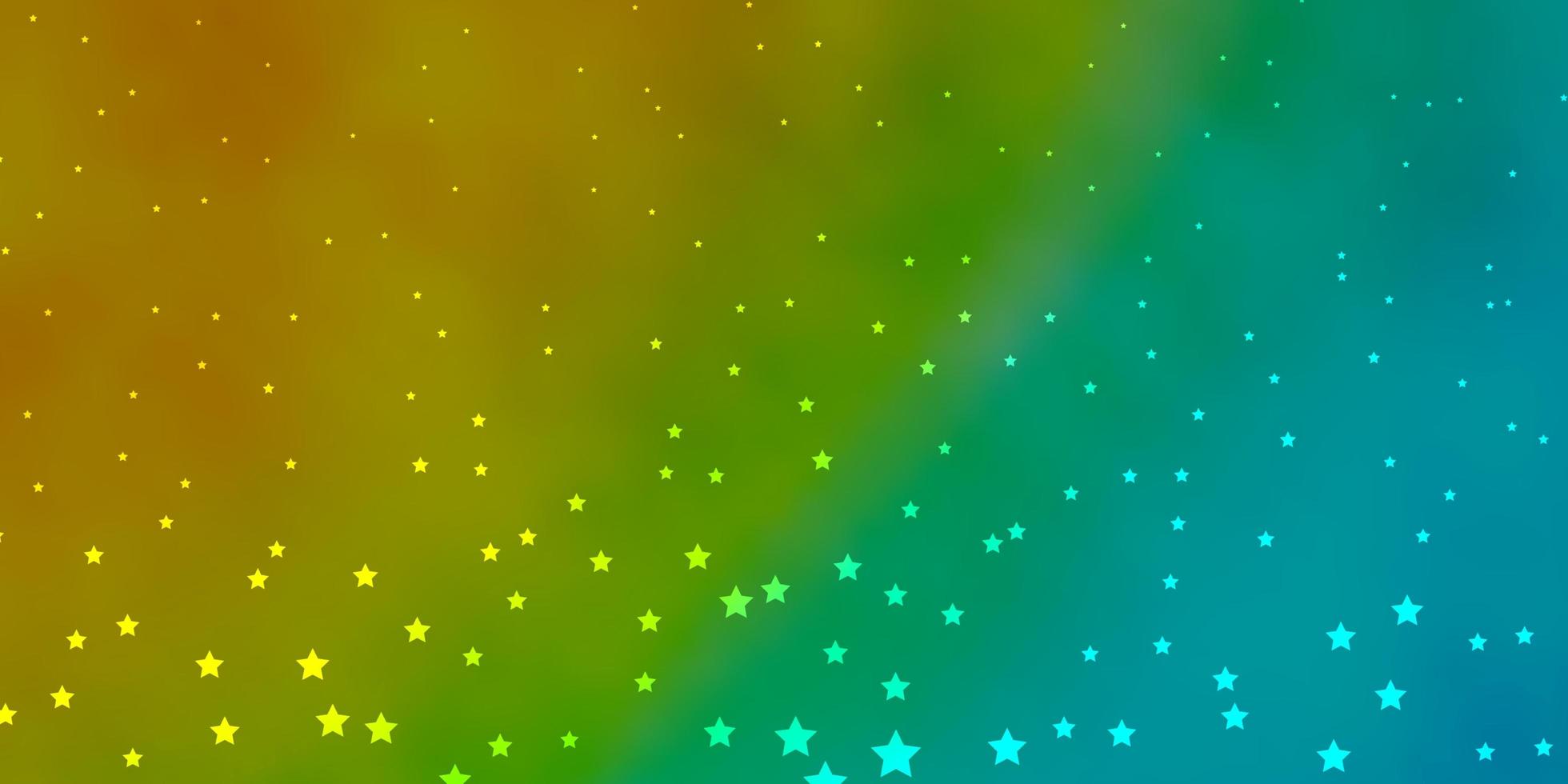Dark Blue Yellow vector background with colorful stars