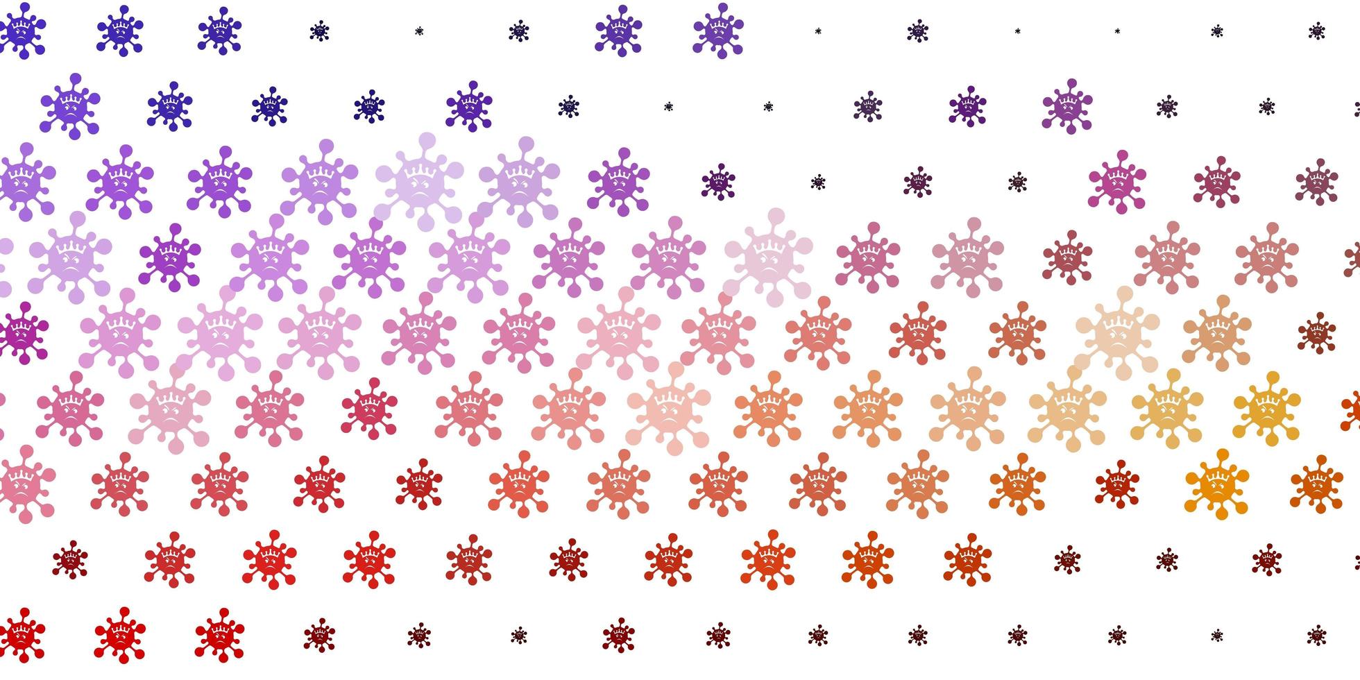 Light Purple Pink vector background with covid19 symbols