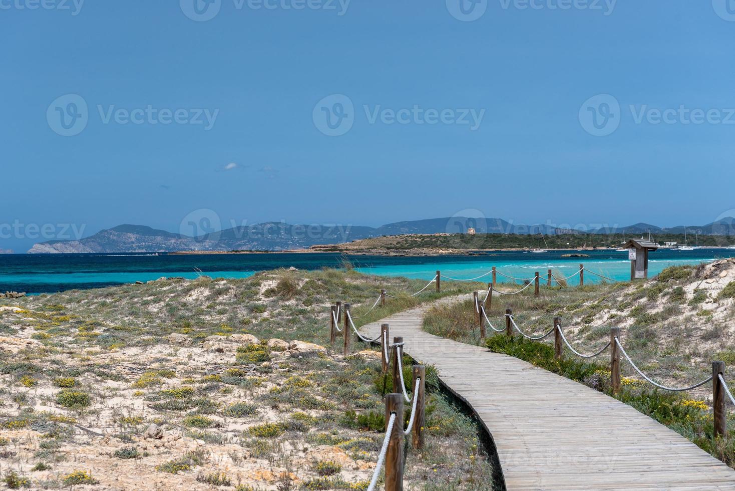 Ses Illetes beach in Formentera, Balearic Islands in Spain. photo