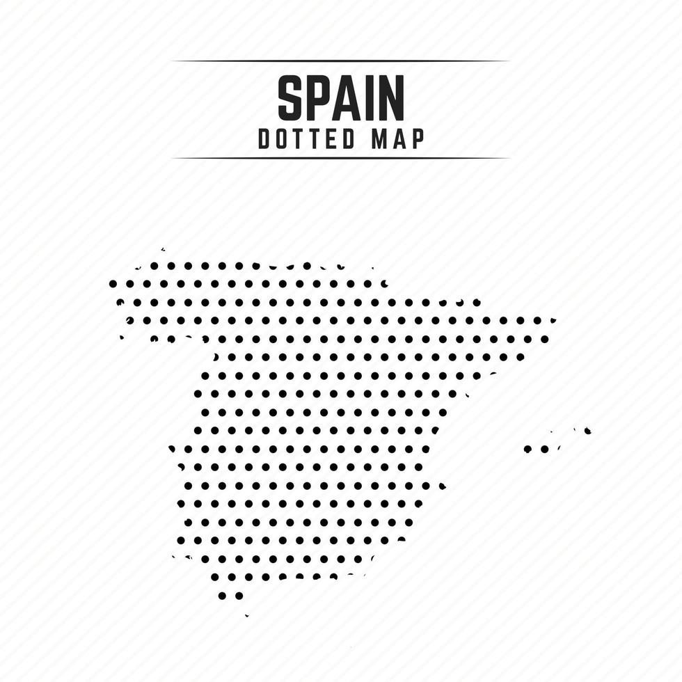 mapa punteado de españa vector