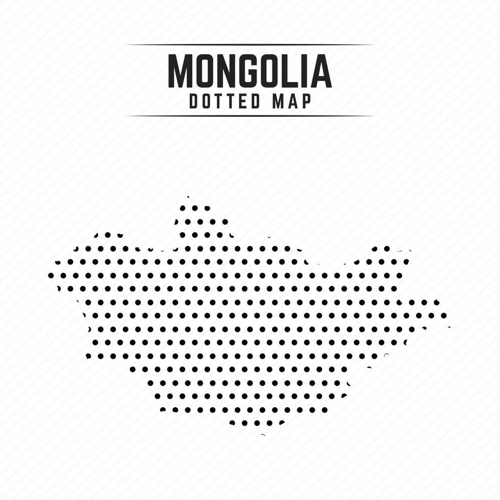 Dotted Map of Mongolia vector