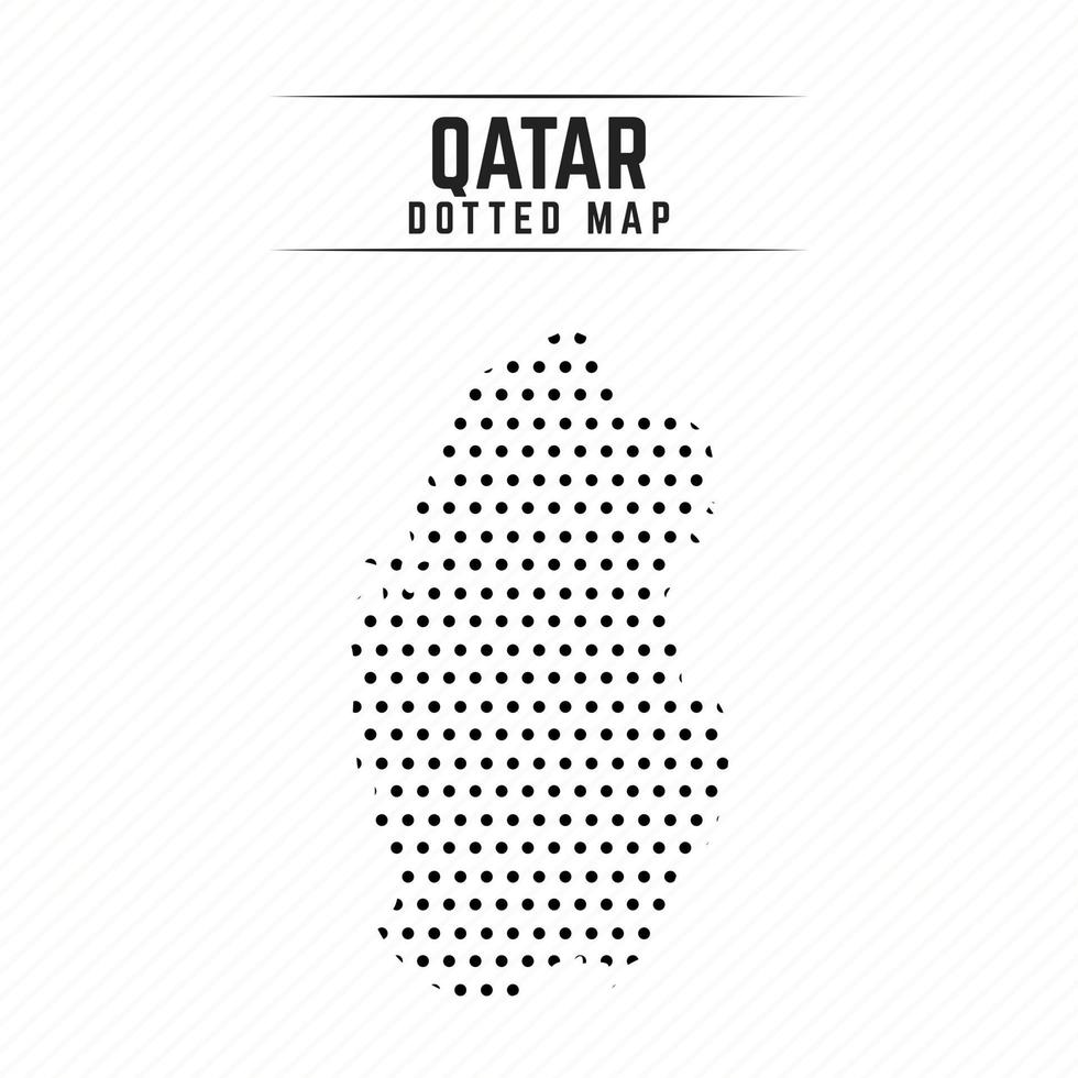 Dotted Map of Qatar vector