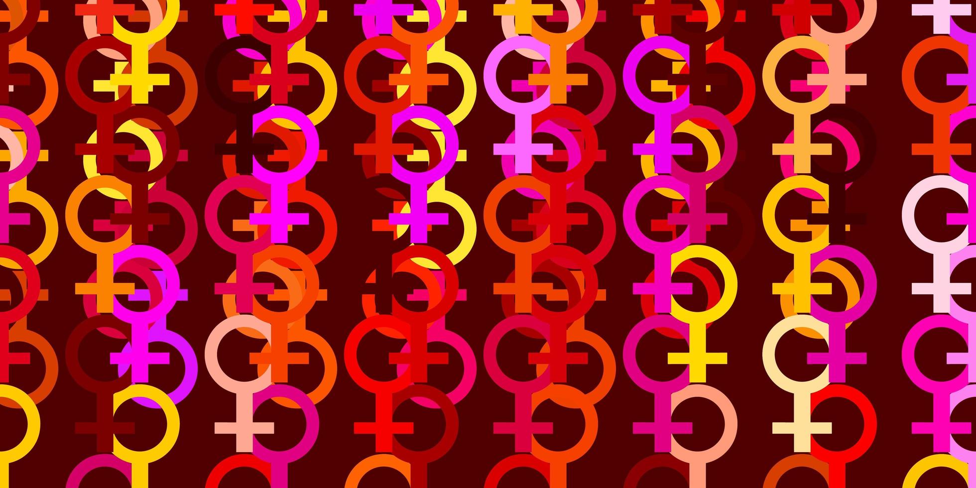 Fondo de vector multicolor claro con símbolos de mujer