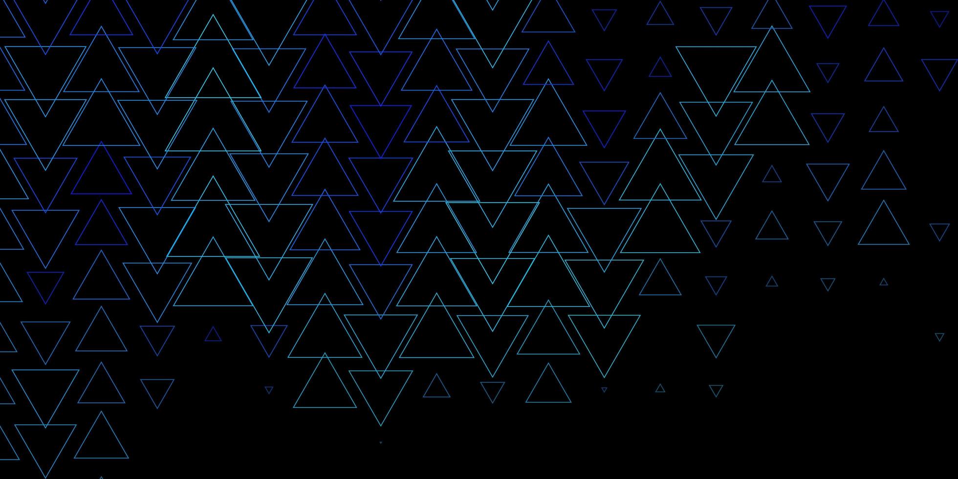 Dark BLUE vector template with lines triangles