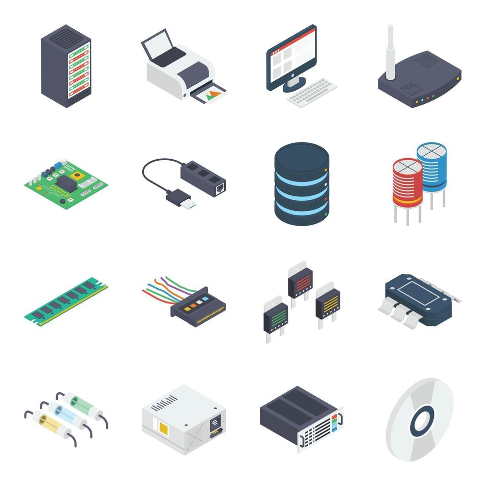 Computer and Hard Components vector