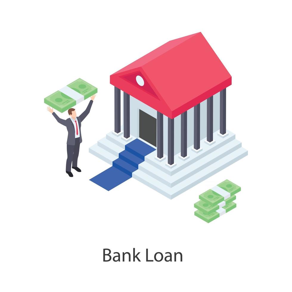 concepto de banca y préstamo vector
