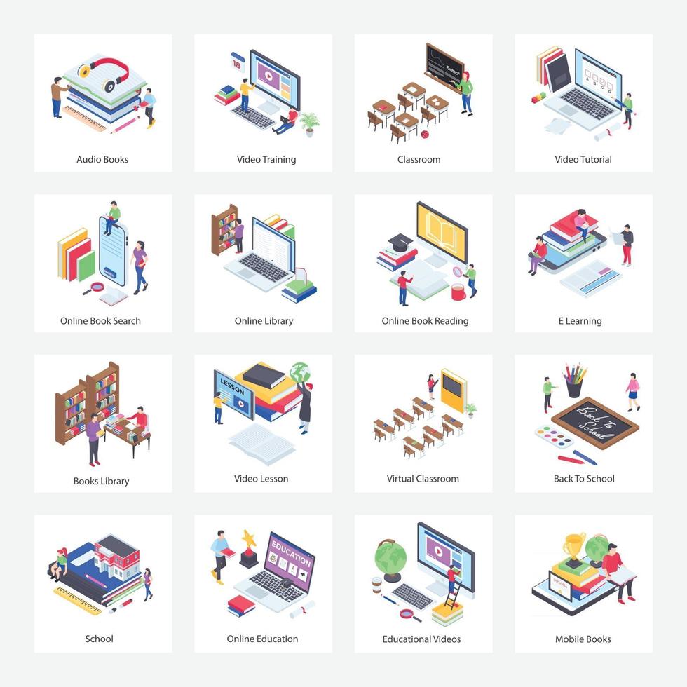 Online Education and Learning vector