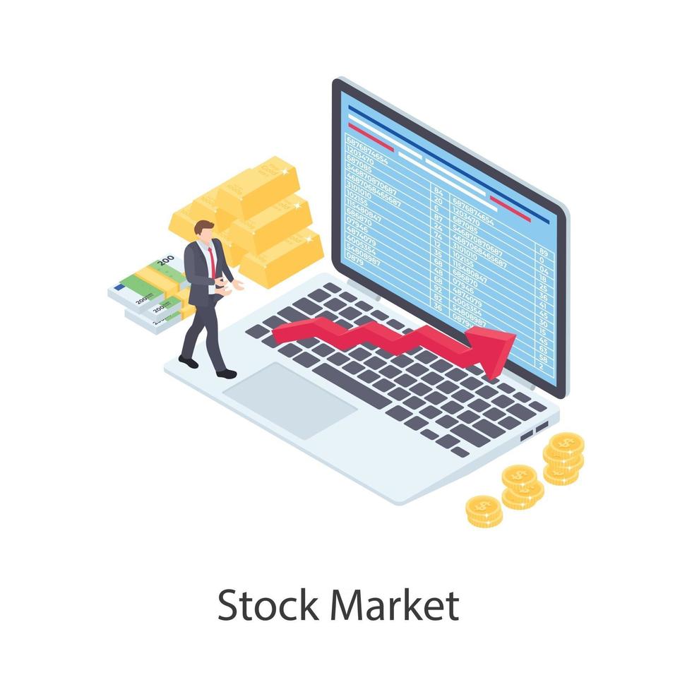 mercado de valores y estadísticas vector