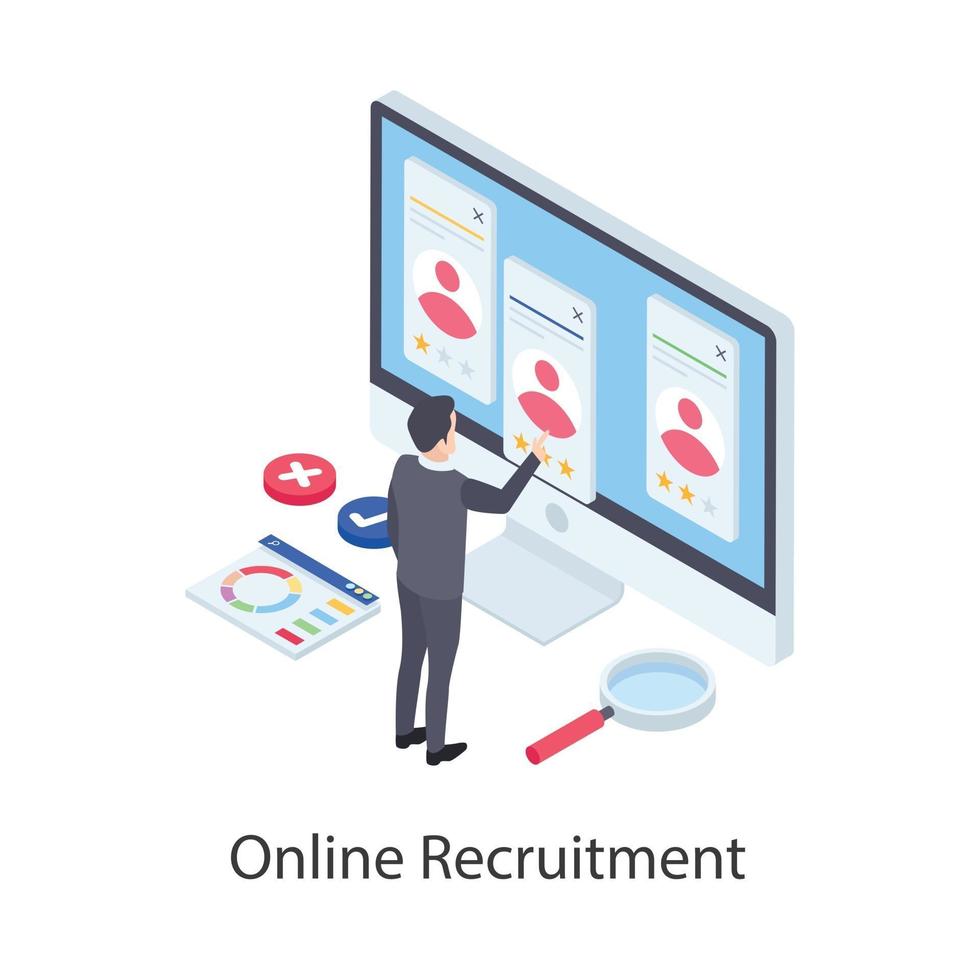 Online Recruitment Concepts vector