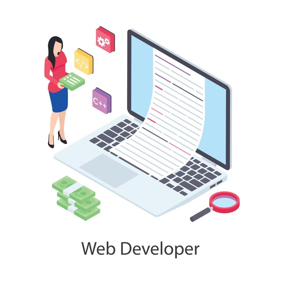 desarrollador y programador web vector