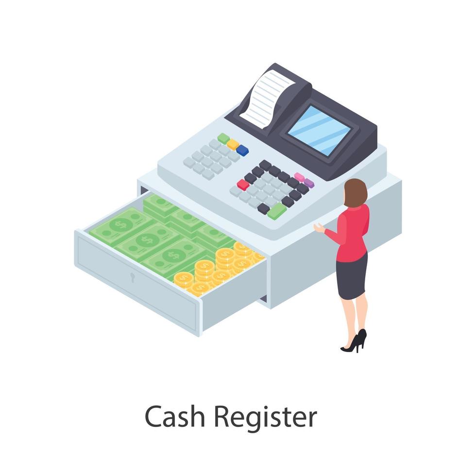 Cash Register Machine vector