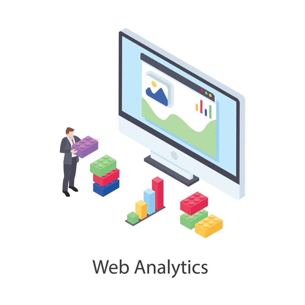 analítica web y de datos vector