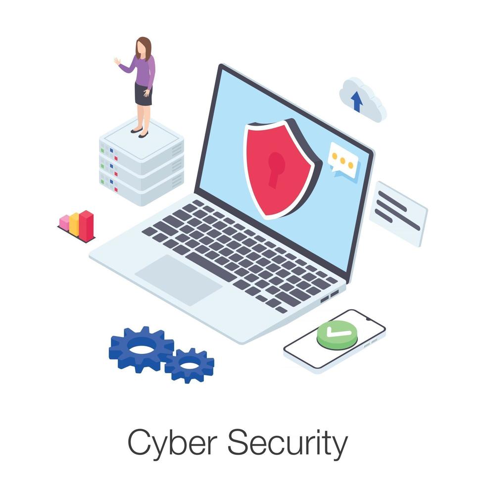 Cyber Security and Protection vector