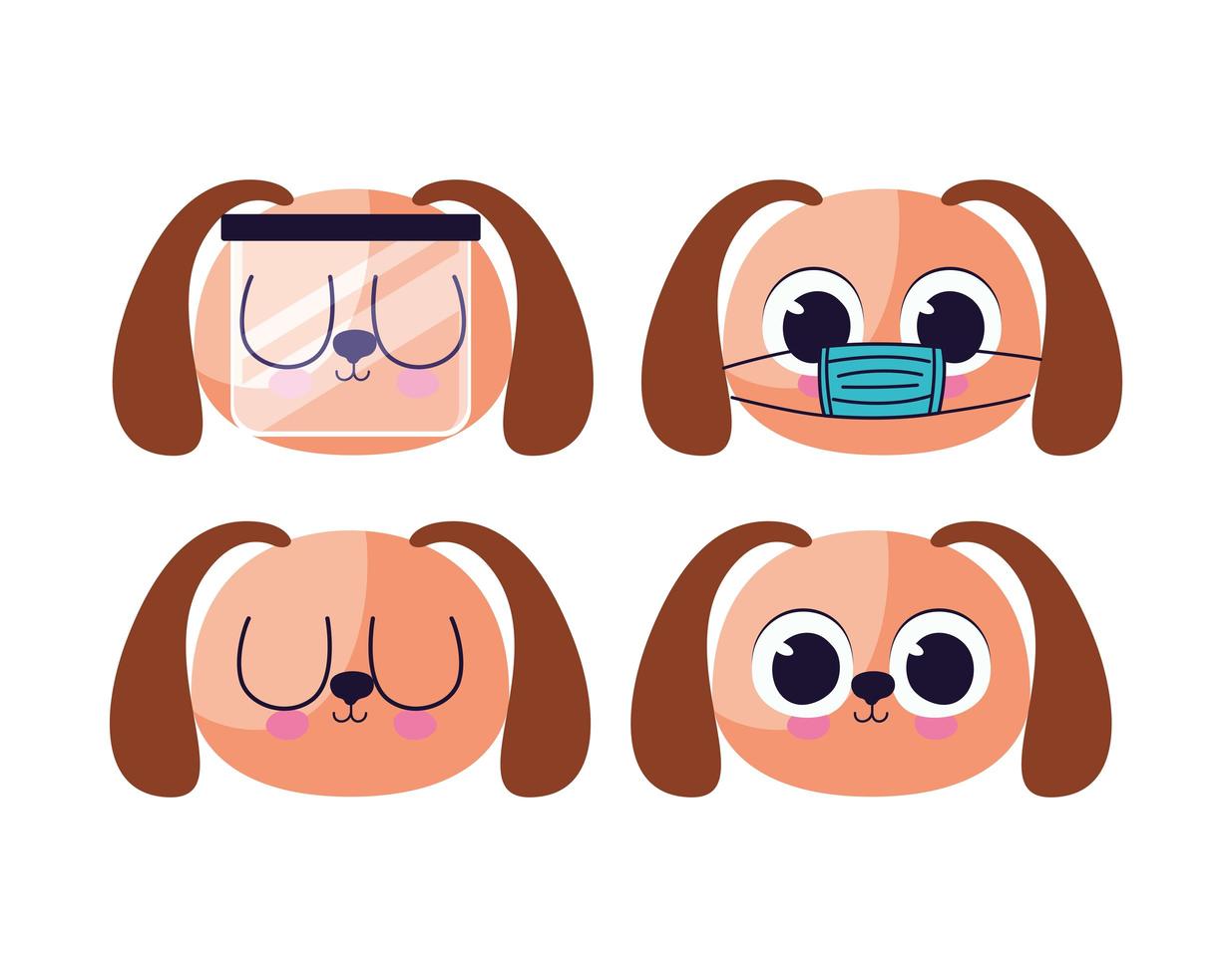 bundle of cute doggys stickers vector
