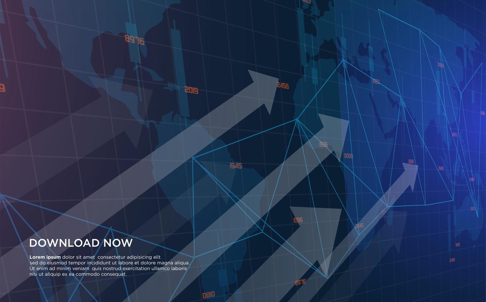 Trading background with transparent arrow illustration. 2713634 Vector