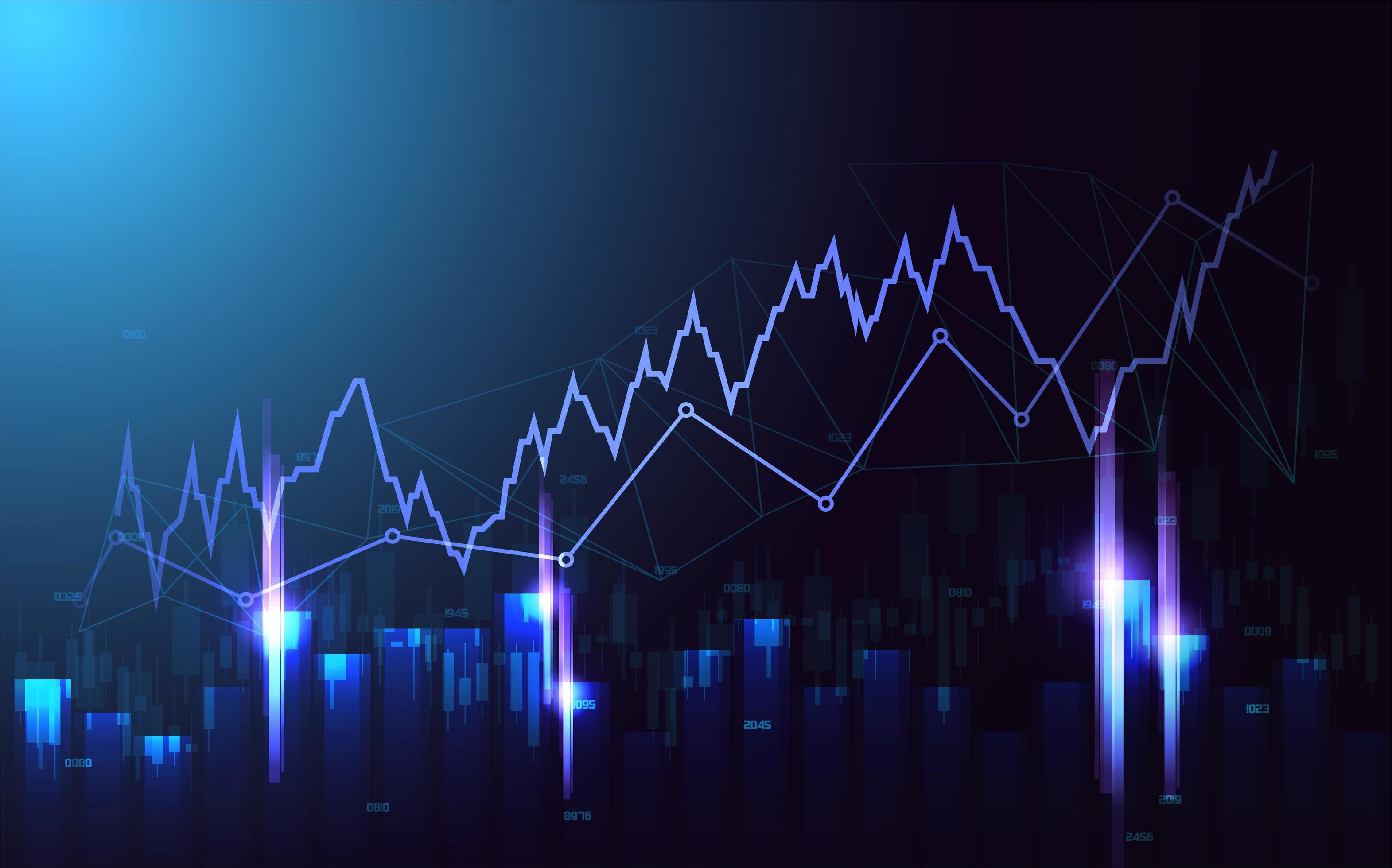 Trading background with sharp upwards graphics. 2713667 Vector Art at