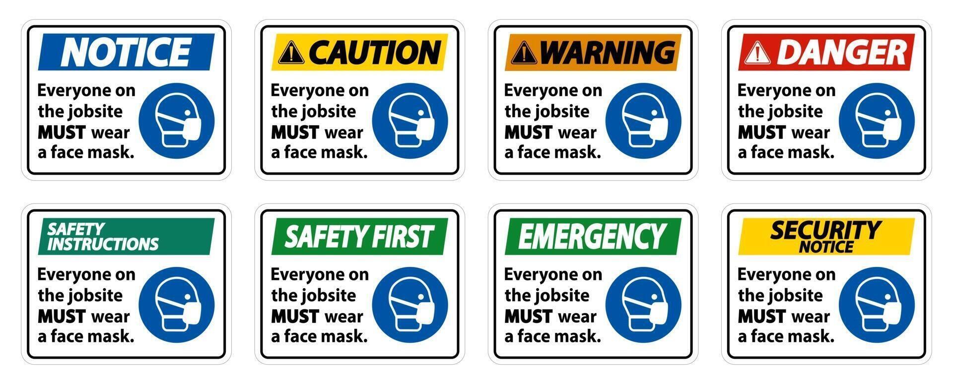 Wear A Face Mask Sign vector