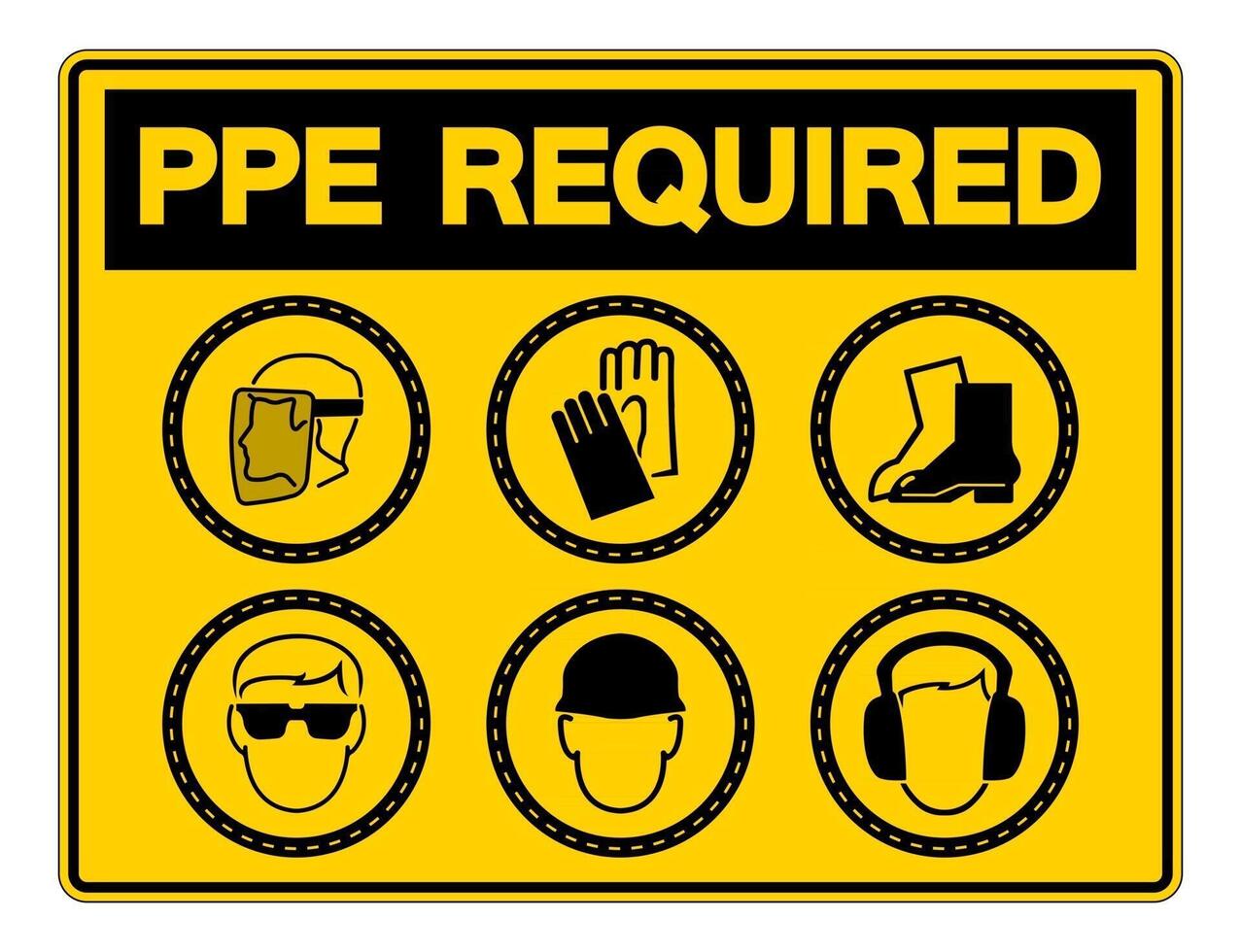 Required Personal Protective Equipment PPE Symbol,Safety Icon vector