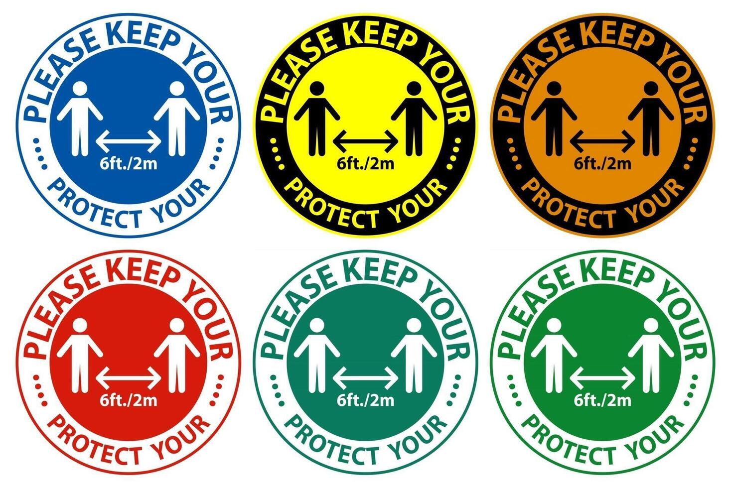 Please keep your distance Protect your social Distancing Sign Isolate On White Background vector