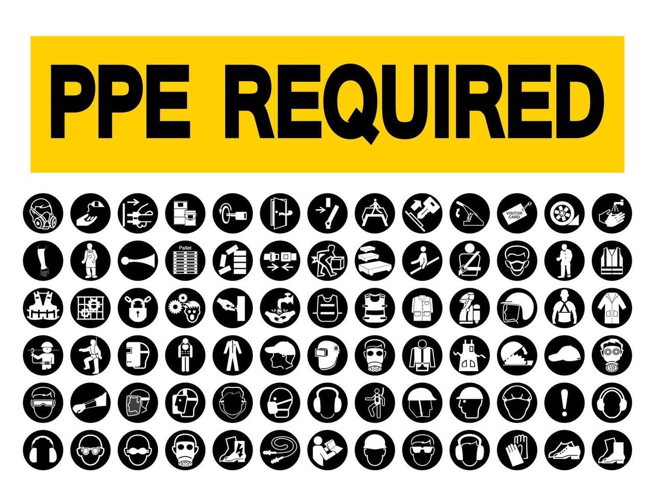 Required Personal Protective Equipment PPE Symbol,Safety Icon vector